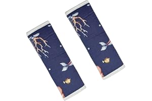 CUXFLS Baby Strap Cover for Children, 2 Pcs Infant Car Seat Belt Cover Pad, Neck Pad Protector for Kids Newborn Toddlers (Navy Submarine)