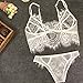 Canserin Women Sexy Women Lingerie Babydoll Vest Top Bra+Pants Set (S, White)