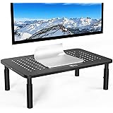 WALI Monitor Stand Riser, Adjustable Laptop Stand Riser Holder, 3 Height Adjustable Underneath Storage for Office Supplies (S