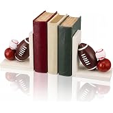 Maitys 2 Pcs Sports Bookends Baseball Football Basketball Resin Heavy Duty | Book Stoppers for Library Office Shelf, Sports Themed Design, Sturdy Resin Construction for Stable Support on Desk