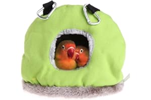 Litewoo Bird Hammock Nest Plush Warm Hanging Tent Pet Parrot Swing Bed Cave Cage for Parakeet Canary Cockatiel Lovebird Hamster Random Color (Medium)
