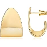 Gacimy Chunky Earrings for Women, Teardrop Earrings with 925 Sterling Silver Post, 14K Gold Plated Statement Drop for Women