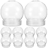 10Pcs Clear Plastic Snow Globe DIY 3 Inch Snow Globes, Clear Plastic Water Globe Water Globe Jar with Screw Off Cap Candy Cookies Jar for DIY Crafts Christmas Plant Flower Moss Landscape