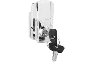 Keenso Motorcycle Trunk Lock Replacement, Anti-Theft Box Lock with 2 Keys, Silver