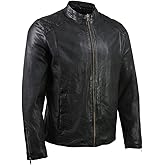 Milwaukee Leather Vintage SFM1803 Men's Black Leather Moto Style Fashion Jacket