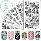 Ejiubas Nail Stamping Kits 3Pcs Nail Plates Stamping Set + 1 Nail Stamper Scraper For Image Nail Art Kit