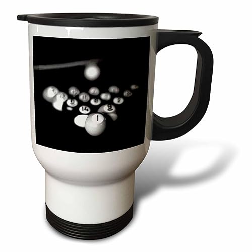 3dRose Billiards Pool Travel Mug, 14-Ounce