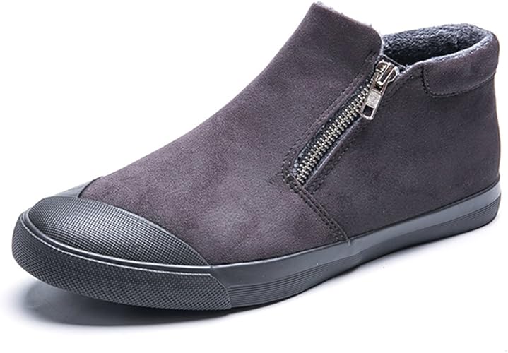 Amazon Sufoen 冬 サイドジップ ショートブーツ メンズ ボア スニーカー ハイカット カジュアル スエードシューズ 防寒靴 滑り防止 保温 暖かい 綿靴 歩きやすい おしゃれ ファッション 25 5cm グレー Sufoen スフォン ブーツ