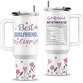 Uibunoo Gifts for Girlfriend, 40 Oz Girlfriend Tumbler with Handle & Straw, Lovers Gift, Presents for Lovers, Birthday Present for Son Girlfriend, Gifts for Thanksgiving Christmas, 1 PCS