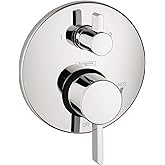 hansgrohe Ecostat Modern Pressure Balance Shower Valve Trim with Diverter in Chrome, 04447000