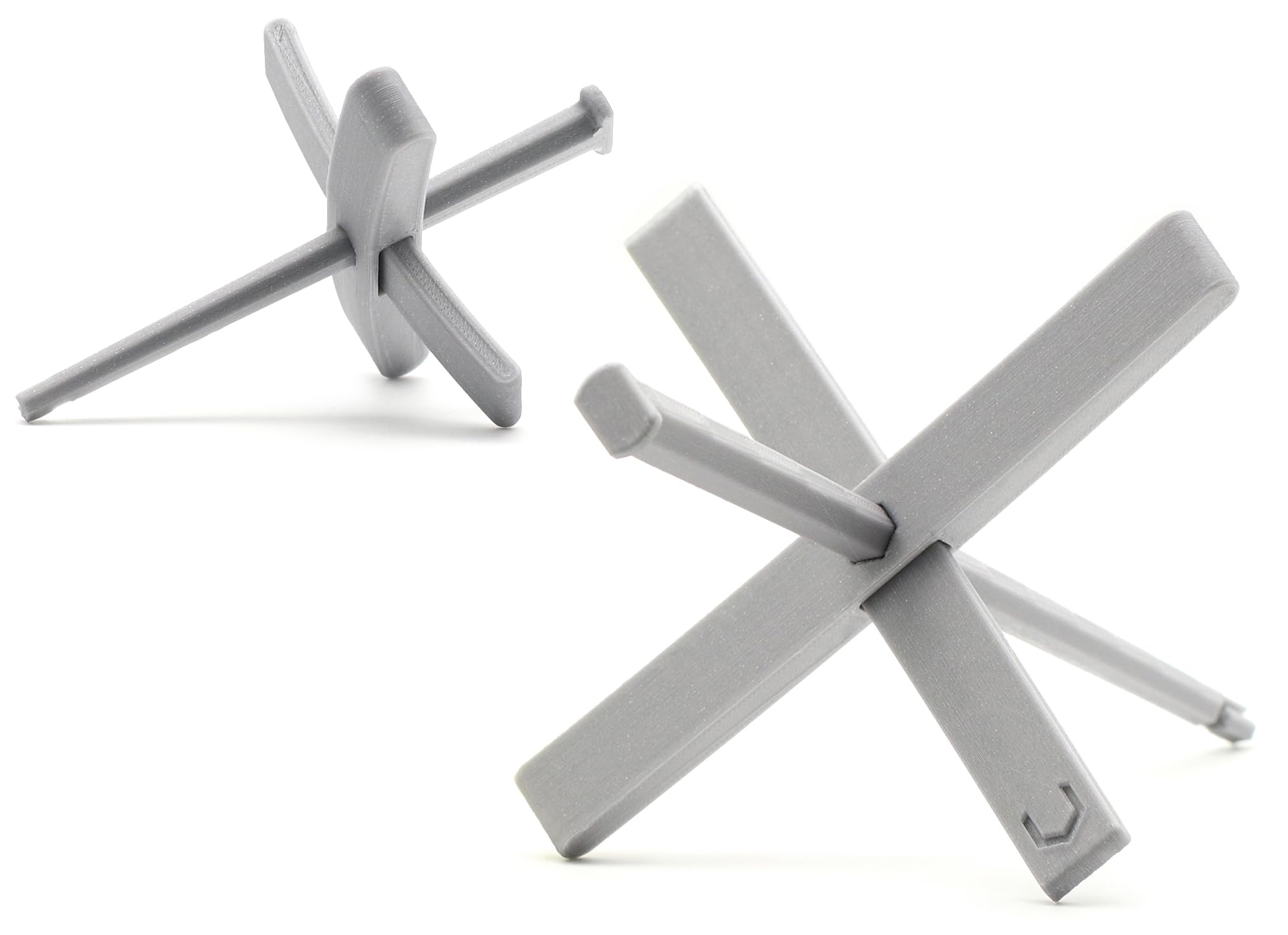 3DP HexaHooked Turkish Spindle [150 mm - 6''] Grey - Drop spindle for wool hand spinning