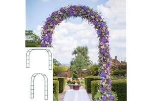 Adorox Adorox 7.8ft Garden Arch Trellis for Climbing Plants, Metal Arch Frame, Pumpkin Archway Outdoor Garden Arbors and Arches for Halloween Christmas Birthday Party Baby Shower Decoration (Green)