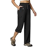 Casei Women's Cargo Capris Quick Dry Lightweight Water Resistant Roll Up Hiking Pants with 6 Pockets Travel Casual Outdoor