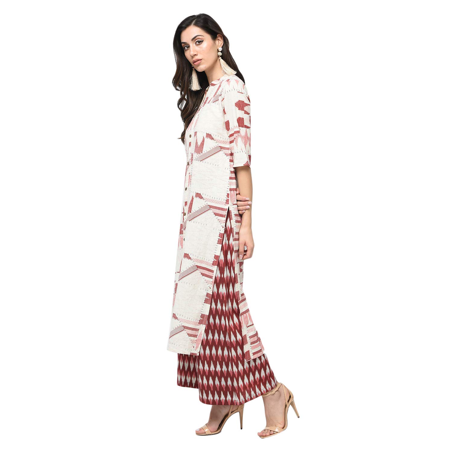 rajmandirfabrics women's cotton printed kurta palazzo set