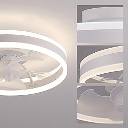 LUDOMIDE Ceiling Fans with Lights and Remote Flush