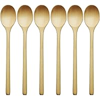 Wooden Spoons for Eating, ADLORYEA 9 inch Small Wooden Spoon for Mixing Stirring Tasting Serving Cooking, 6-Piece Wood…