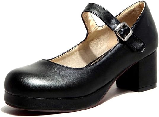 black platform work shoes