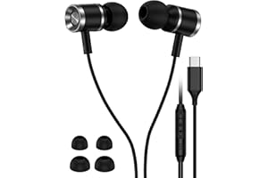 USB C Wired Headphones for Samsung Galaxy, Type C Earphones with Microphone Earbuds for Samsung S25 S24 Ultra A17, USBC Ear B