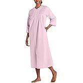 Miss Elaine Women's Seersucker ShortSleeve Long Robe, Pink/White Check LG