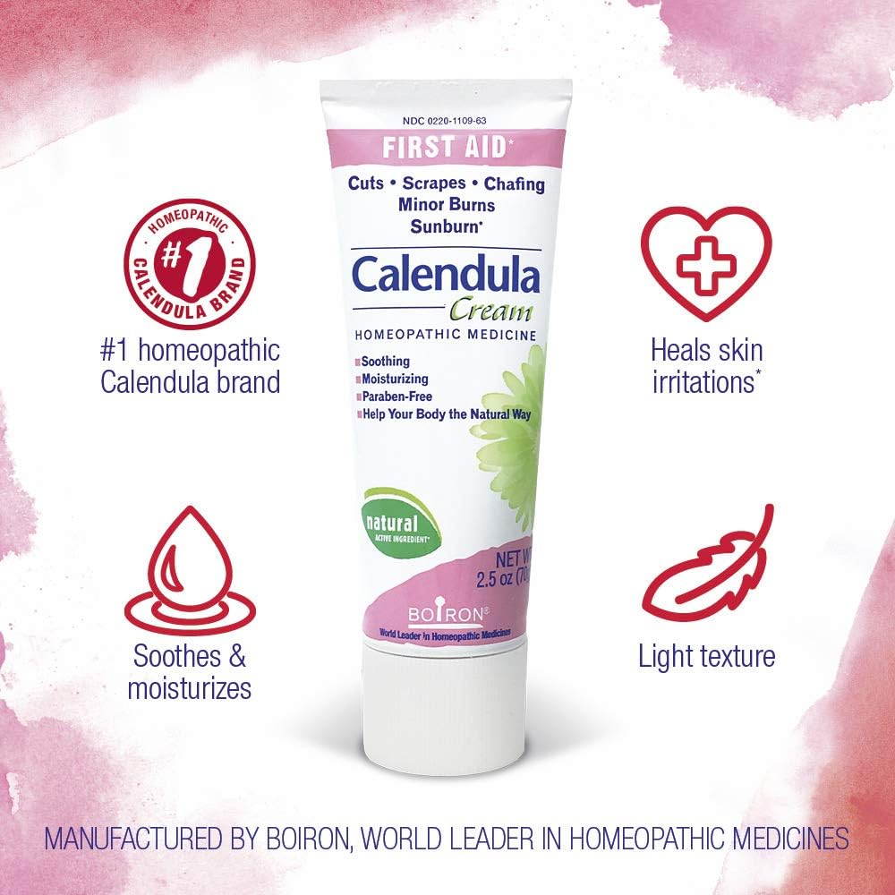 Boiron Calendula, 2.5 Ounce, Topical First Aid Cream for Cuts, Scrapes, Chafing, and Sunburn: Health & Personal Care
