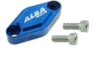 Billet ATV Parking Emergency E Brake Block Off Plate Blue By Alba Racing Compatible with Yamaha YFZ450, YFZ 450R, Raptor 700, 660, 350, 250, 125, Banshee, Warrior