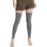 Benefeet Sox Womens Leg Warmers 80s Girls Wool Ribbed Knit Thigh High Socks Crochet Extra Long Boot Socks