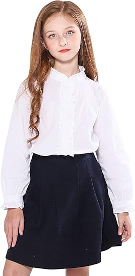 girls white ruffle top