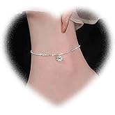 Crymystal Bohemian Crystal Drop Anklet Silver Anklets Bracelet Adjustable Summer Beach Anklet Foot Chain Jewelry for Women and Girls Gifts