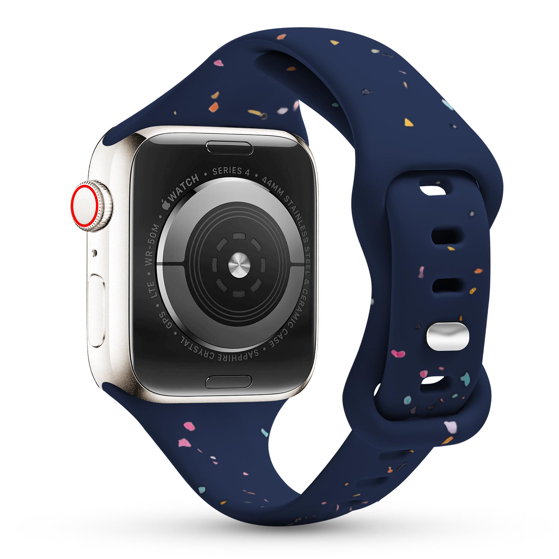 Sport Band Compatible with Apple Watch Band 40mm 38mm 41mm for Women Girls, Recycled Silicone Slim Strap for iWatch Bands Series 10 9 8 7 6 SE 5 Ultra 4 3 2 1 - Midnight_blue