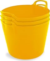 Neat 42L Flexi Tubs 3 Pack Yellow with Handles Large Capacity
