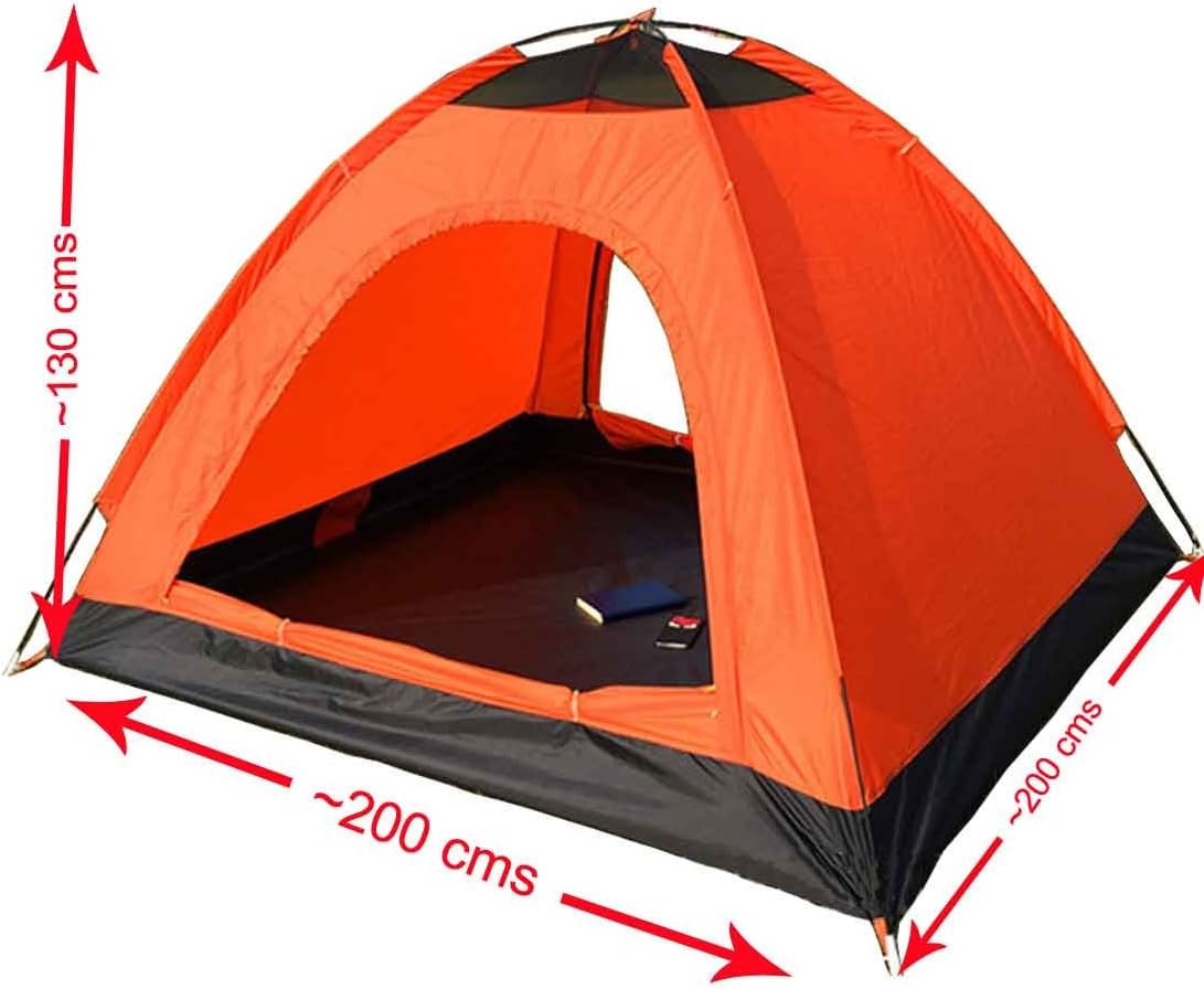 WAJUMO-ATG Auto Pop-Up 4 Tent (Orange) | 4 Person Tent