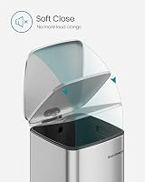 SONGMICS 8-Gallon Stainless Steel Pedal Bin with Inner Bucket LTB593E01 view 5
