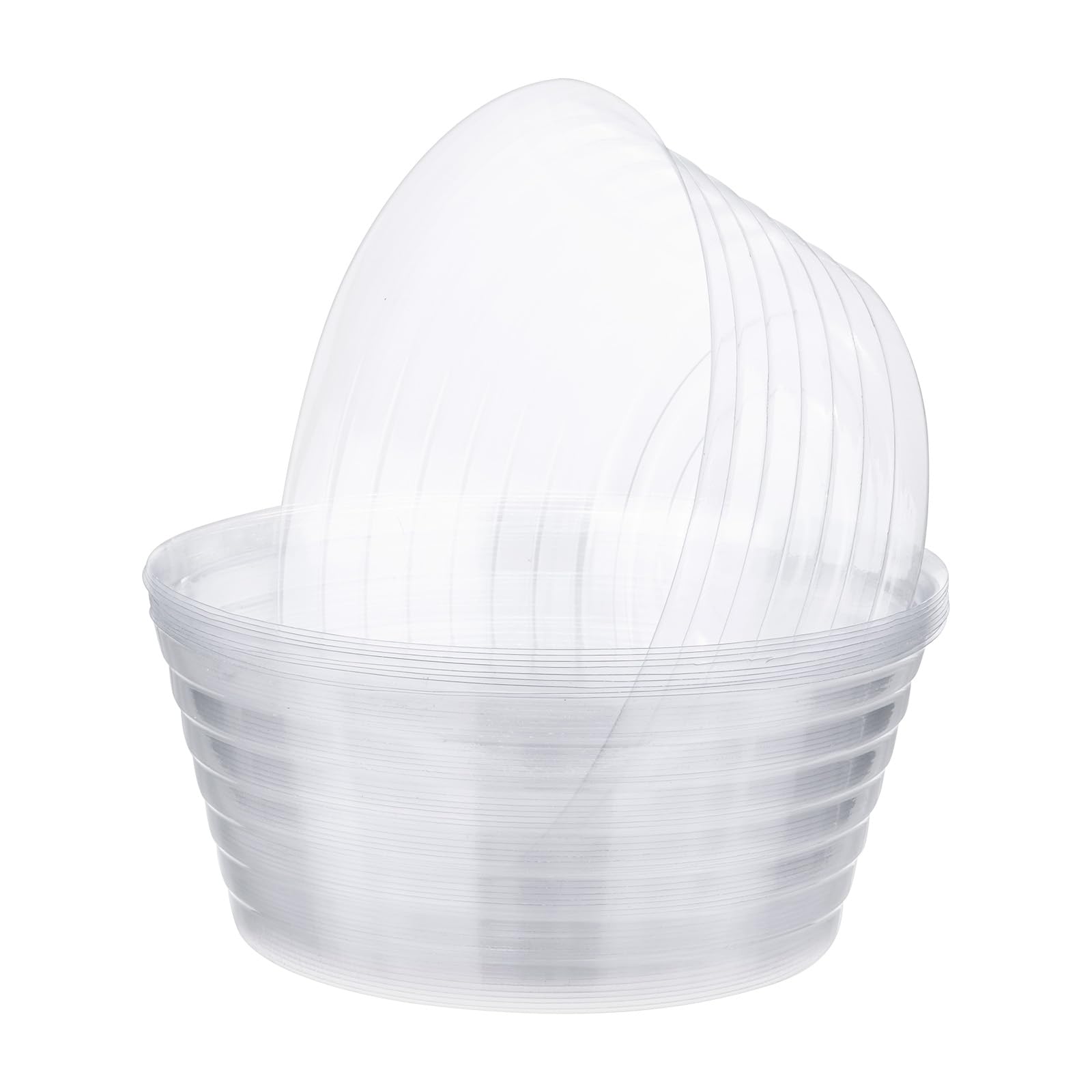 M METERXITY 10-Pack Plastic Plant Saucer, 8 Inch Clear Thin Plant Saucer Drip Tray for Indoor/Outdoor, Planter Liners Nursery Pots