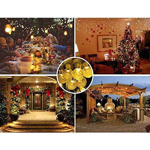 Cmyk® - Guirnalda de luz solar con 30 luces LED con cubiertas de bolas