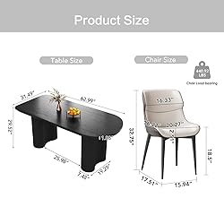 Guyii 62.99" Dining Table Set with 6 Chairs, Modern