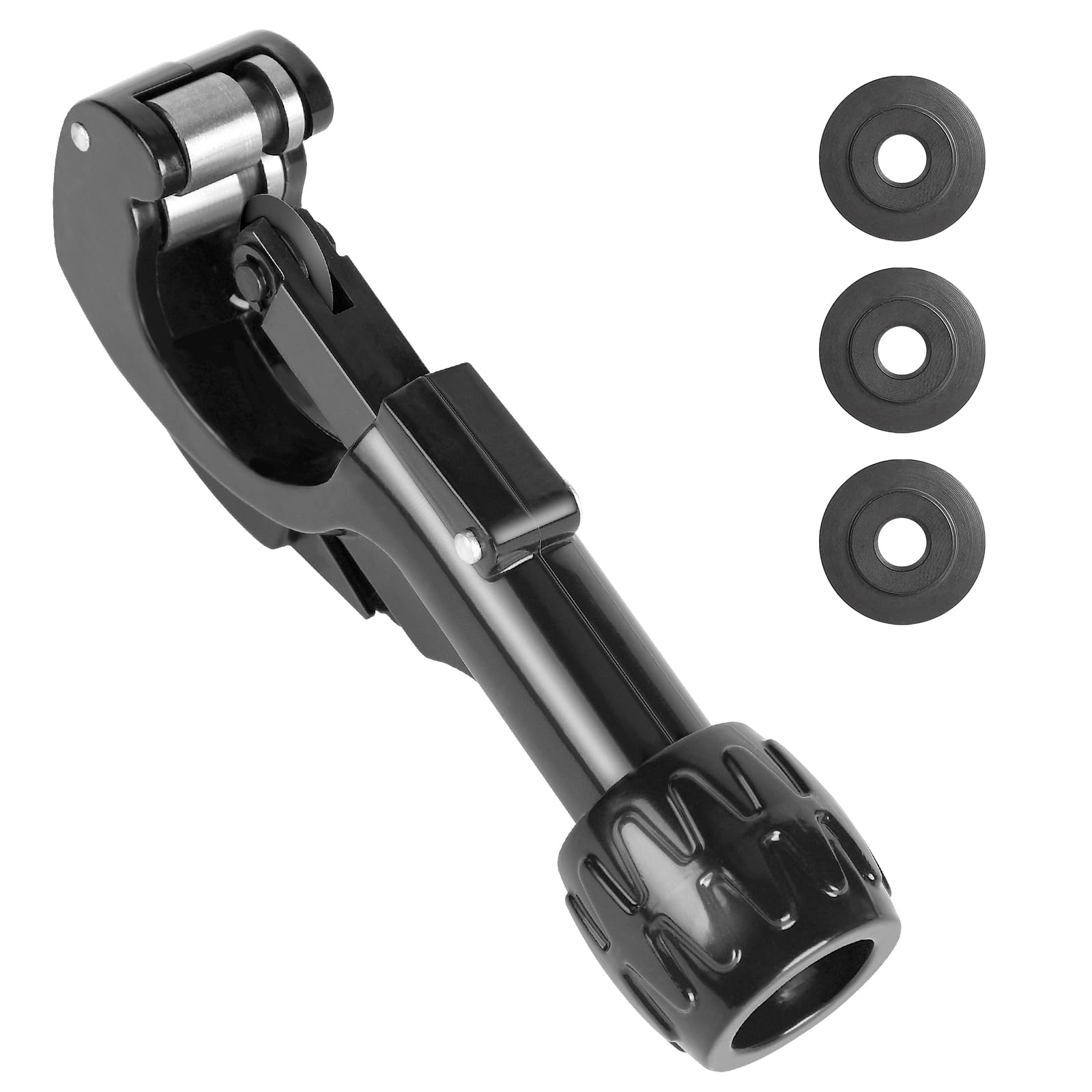 CPROSP 2 in 1 Tube Cutter Diameter 3-35 mm, Tube Cutter 3 to 35 mm with Deburring and 4 Spare Parts for Cutting Copper, PVC, Aluminium and Stainless Steel Tubing