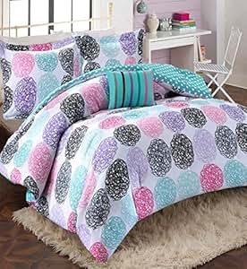 Amazon.com: Girls Teen Kids Modern Bedding Set Aqua Pink