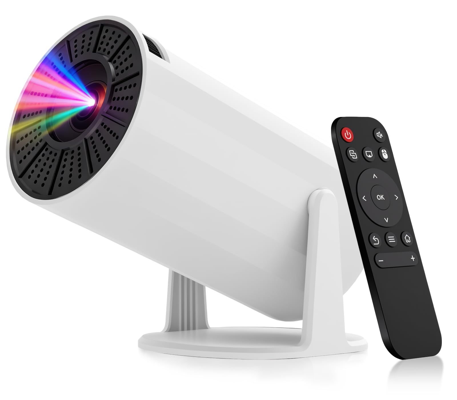 Photo 1 of LJYT mini projector, 1080P Portable Projector, Support 4K?WiFi 6, Android 11 ,200 ANSI Lumens, Auto Keystone, Bluetooth 5.4, 210° Rotation, Compatible with TV Stick/HDMI/USB/Smartphone (White)