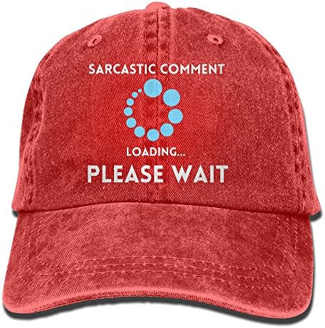 Johnflick Unisex Denim Hats,Sarcastic Comment Loading,sports Cap,baseball Hats, Washed Denim Polo Style Baseball Cap Hat