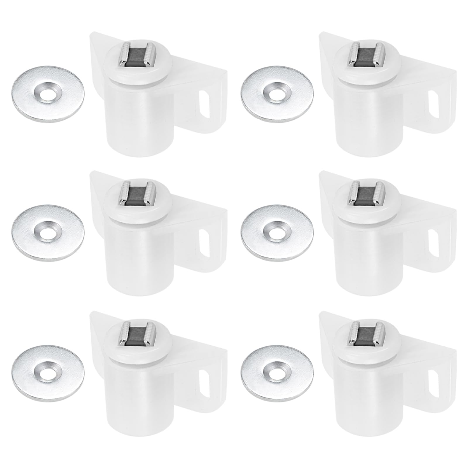 DTGN 35x22mm(LxW) Magnetic Touch Latch - 6 Pack - Good for Kitchen Cupboard Drawer Furniture - Plastic Magnetic Catch Latch Closures - White