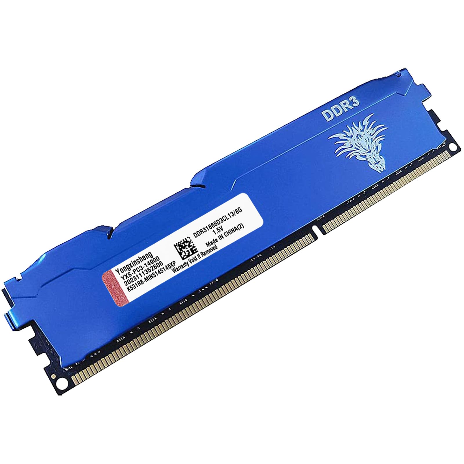 DDR3 8GB Desktop RAM 1866MHz PC3-14900 UDIMM Non-ECC Unbuffered 1.5V 2Rx8 Dual Rank 240 Pin CL13 PC Computer Memory Upgrade Module (Blue)