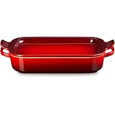 Le Creuset Stoneware Rectangular Dish with Platter Lid, 3 qt., Cerise