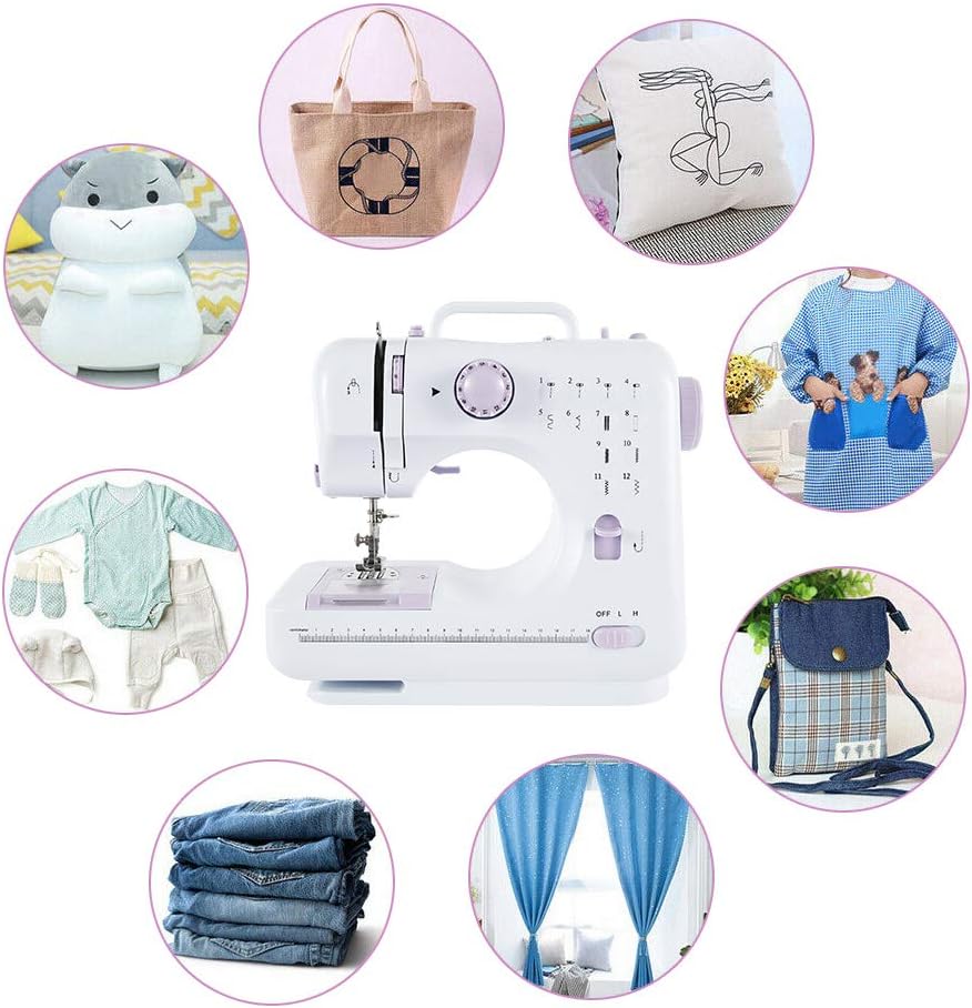 2 Speeds 12 Builtin Stitches Professional Sewing Machines with Foot