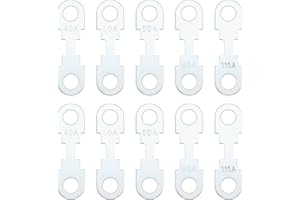 LT Easiyl 10pcs Flat Fuse Strip Silver Tone Zinc Alloy Replacement Blade Fuse Strip DC 32V Compatible with Opel Compatible with VW (40A 50A 60A 80A 110A Each 2pcs)