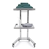 CHINEGER 2 Tier Metal Rolling Cart Foldable Salon