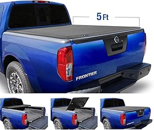 Tyger Auto Black T3 Soft Tri-Fold Truck Tonneau Cover for 2005-2020 Nissan Frontier 2009-2014 Suzuki Equator Fleetside 5' Bed TG-BC3N1028