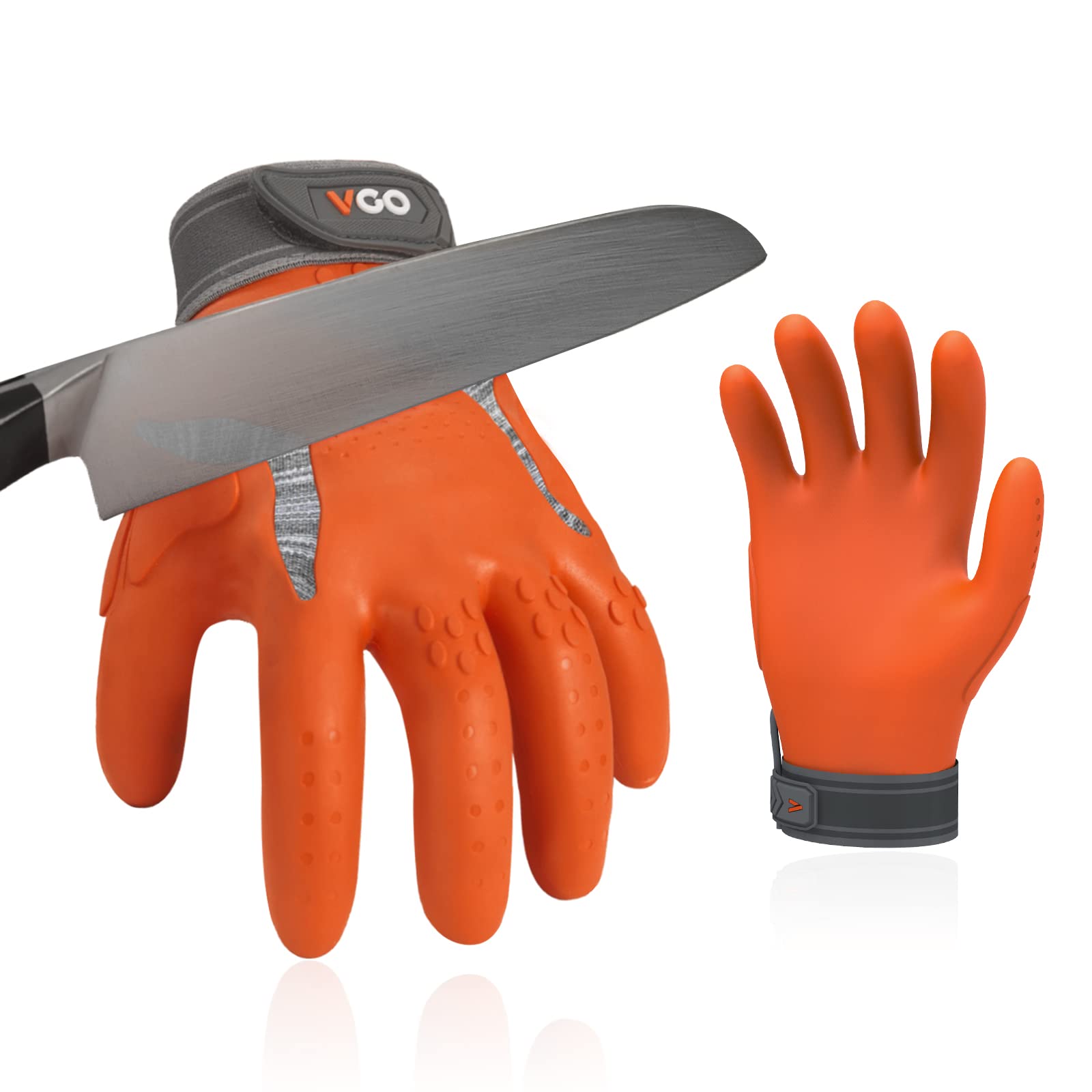 Vgo... NGG X1 Seamless Utility Gloves,Cut Resistant Safety Work Gloves,HPPE Anti-cut Liner,EN388 level C,ANSI level A3,Anti-slip Palm Mechanic Gloves(TP1112HY,Orange,L,1Pair) — image 1