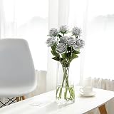Tifuly 12 Pcs Long Stem Artificial Roses 50 cm Silk Floral Bouquet Black view 2