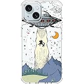 MOSNOVO Case for iPhone 15, [Compatible with Magsafe] [Buffertech 6.6ft Military-Grade Drop Protection] [Anti Peel Off Tech] Clear Phone Case Design - UFO