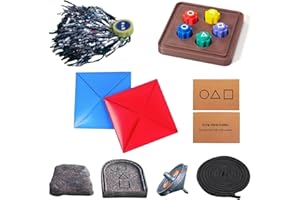 BlockPro Gonggi Korean Game Gongi Pack, Folk Dice Stone Catching Game Jebi Kicks, Gong-gi, Biseokchigi, Paeng-y, DDAKJI, Hand Eye Coordination Training Toy (All Game Set)